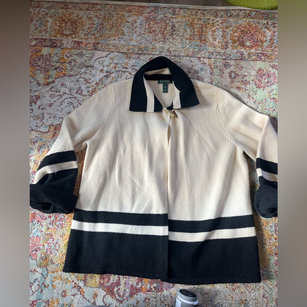 LAUREN RALPH LAUREN Rugby sweater, lambs wool toggle sweater